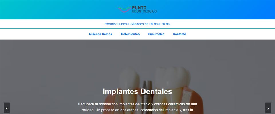 Diseño de web para la clínica Punto Odontológico